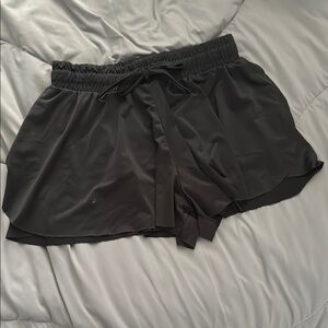 btween Black Athletic Butterfly Shorts with Elastic Waistband